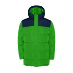 Children's padded polyester jacket with elasticated cuffs, Roly green colour