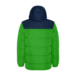 Children's padded polyester jacket with elasticated cuffs, Roly green colour