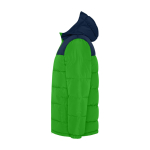 Children's padded polyester jacket with elasticated cuffs, Roly green colour