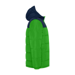 Children's padded polyester jacket with elasticated cuffs, Roly green colour