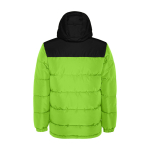 Children's padded polyester jacket with elasticated cuffs, Roly lime colour