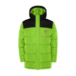 Children's padded polyester jacket with elasticated cuffs, Roly lime colour