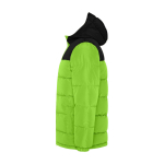 Children's padded polyester jacket with elasticated cuffs, Roly lime colour