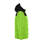 Children's padded polyester jacket with elasticated cuffs, Roly lime colour