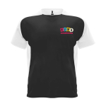 Kids’ two-tone sports T-shirt, 140 g/m2, Roly Bugatti white/black colour