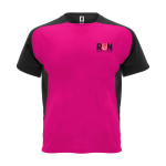 Kids’ two-tone sports T-shirt, 140 g/m2, Roly Bugatti fuchsia colour