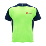 Kids’ two-tone sports T-shirt, 140 g/m2, Roly Bugatti neon green colour