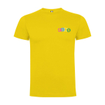 Kid's short-sleeve cotton t-shirt, jersey knit, 165 g/m2, Roly yellow colour