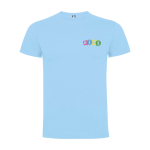 Kid's short-sleeve cotton t-shirt, jersey knit, 165 g/m2, Roly light blue colour