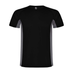 Children's two-tone polyester sports t-shirt, 140 g/m2, Roly black colour