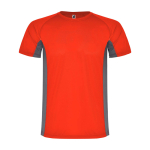 Children's two-tone polyester sports t-shirt, 140 g/m2, Roly red colour