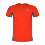 Children's two-tone polyester sports t-shirt, 140 g/m2, Roly red colour