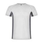 Children's two-tone polyester sports t-shirt, 140 g/m2, Roly white colour