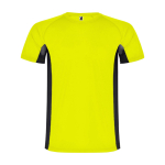 Children's two-tone polyester sports t-shirt, 140 g/m2, Roly yellow colour