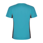 Children's two-tone polyester sports t-shirt, 140 g/m2, Roly turquoise colour