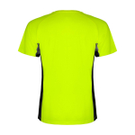 Children's two-tone polyester sports t-shirt, 140 g/m2, Roly neon green colour