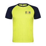 Kids’ two-tone sports T-shirt,140 g/m2, Roly Indianapolis yellow colour