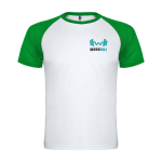 Kids’ two-tone sports T-shirt,140 g/m2, Roly Indianapolis green colour