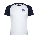 Kids’ two-tone sports T-shirt,140 g/m2, Roly Indianapolis navy-blue colour