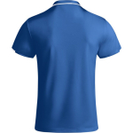 Men's short-sleeve bi-colour polyester polo shirt 140 g/m², Roly royal blue colour