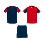 Unisex polyester sports set with 2 T-shirts, 140 g/m2, Roly red colour