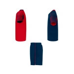 Unisex polyester sports set with 2 T-shirts, 140 g/m2, Roly red colour