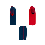 Unisex polyester sports set with 2 T-shirts, 140 g/m2, Roly red colour