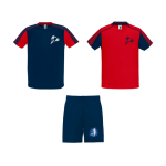 Unisex polyester sports set with 2 T-shirts, 140 g/m2, Roly red colour