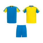 Unisex polyester sports set with 2 T-shirts, 140 g/m2, Roly yellow colour