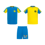 Unisex polyester sports set with 2 T-shirts, 140 g/m2, Roly yellow colour