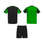 Unisex polyester sports set with 2 T-shirts, 140 g/m2, Roly green colour