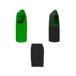 Unisex polyester sports set with 2 T-shirts, 140 g/m2, Roly green colour