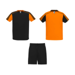 Unisex polyester sports set with 2 T-shirts, 140 g/m2, Roly orange colour