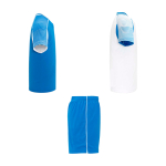Unisex polyester sports set with 2 T-shirts, 140 g/m2, Roly white/blue colour