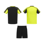 Unisex polyester sports set with 2 T-shirts, 140 g/m2, Roly neon yellow colour
