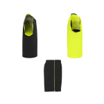Unisex polyester sports set with 2 T-shirts, 140 g/m2, Roly neon yellow colour