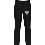 Unisex regular-fit cotton and polyester trousers, 280 g/m², Roly black colour screen printing view