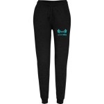Women's cotton and polyester sports trousers, 280 g/m², Roly black colour screen printing view
