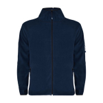 Full-zip polyester fleece branded sweatshirt, 300 g/m², Roly navy-blue colour