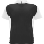 Unisex short-sleeve sports polyester t-shirt 140 g/m², Roly black colour