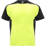 Unisex short-sleeve sports polyester t-shirt 140 g/m², Roly neon yellow colour