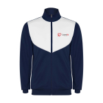 Unisex two-tone polyester tracksuit, matching, 225 g/m2, Roly white colour