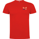 Men's cotton short-sleeved t-shirt, 165 g/m², Roly red colour screen printing view
