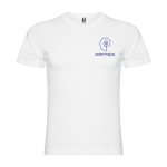 Men's V-neck cotton short-sleeved t-shirt, 155 g/m², Roly white colour