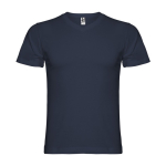 Men's V-neck cotton short-sleeved t-shirt, 155 g/m², Roly navy-blue colour