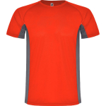 Men's bi-colour sports polyester t-shirt 140 g/m², Roly red colour