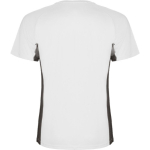 Men's bi-colour sports polyester t-shirt 140 g/m², Roly white colour