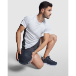 Men's bi-colour sports polyester t-shirt 140 g/m², Roly white colour