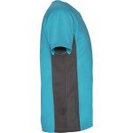 Men's bi-colour sports polyester t-shirt 140 g/m², Roly turquoise colour