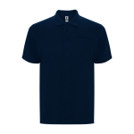 Unisex cotton and polyester piqué polo with pocket, 190 g/m², Roly navy-blue colour